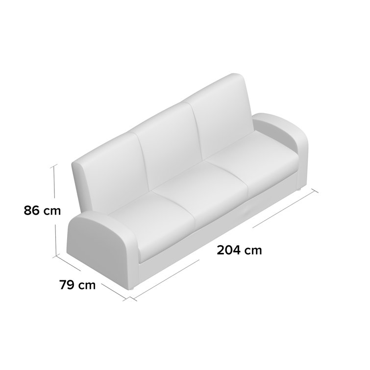 Metro Lane Cauldwell 3 Seater Vegan Leather Sofa Bed & Reviews Wayfair.co.uk